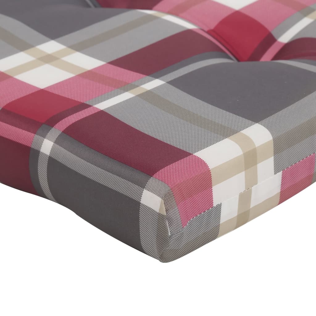 Coussins pour chaise longue 2 p. Rouge à carreaux Tissu Oxford