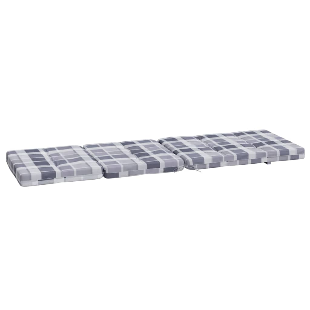 Deck Chair Cushions 2 pcs. Grey Plaid Oxford Fabric