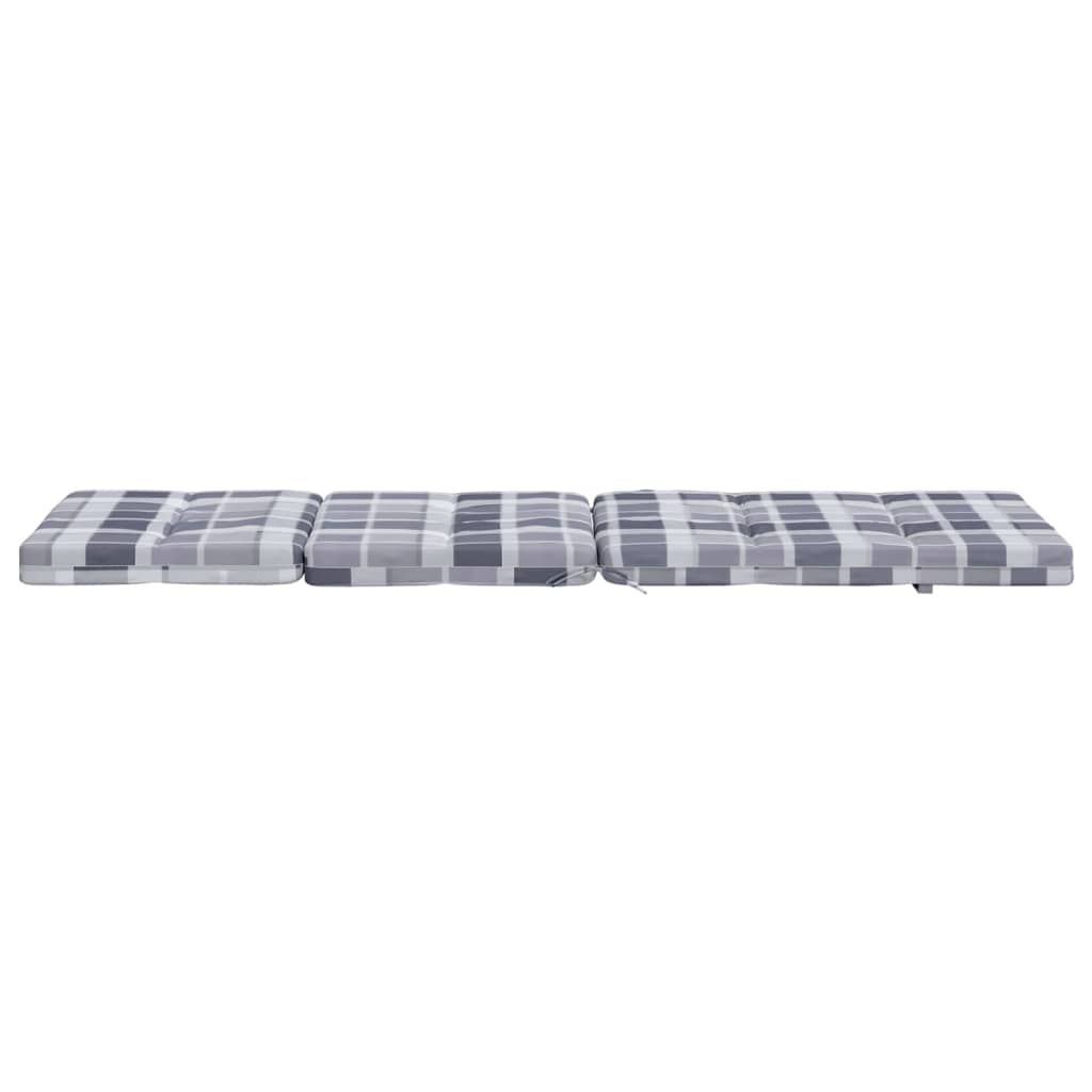 Deck Chair Cushions 2 pcs. Grey Plaid Oxford Fabric