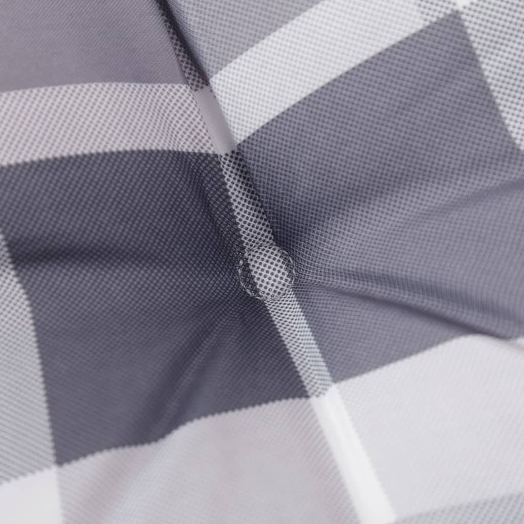 Deck Chair Cushions 2 pcs. Grey Plaid Oxford Fabric