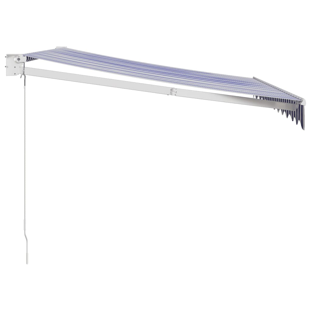 Markise Einziehbar Blau und Weiß 3x2,5 m Stoff und Aluminium