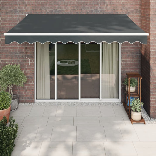 Markise Einziehbar Anthrazit 3x2,5 m Stoff und Aluminium