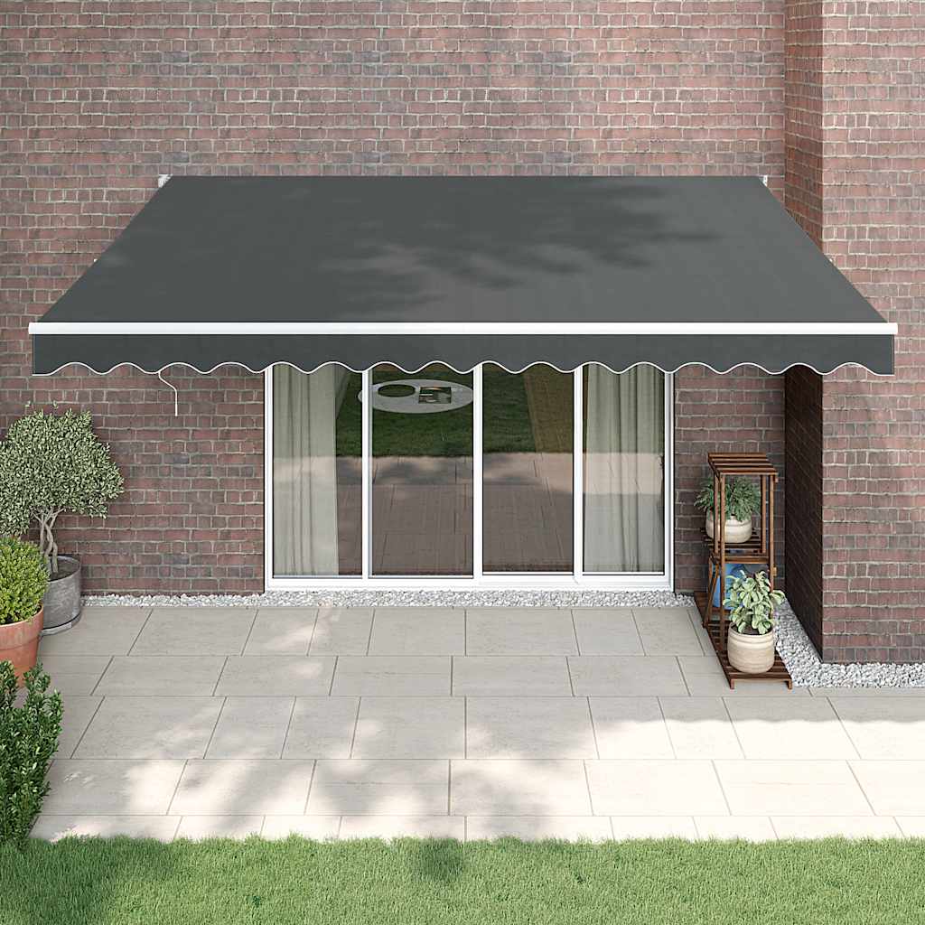 Markise Einziehbar Anthrazit 4,5x3 m Stoff und Aluminium