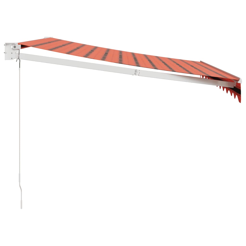 Markise Einziehbar Orange und Braun 3,5x2,5 m Stoff & Aluminium