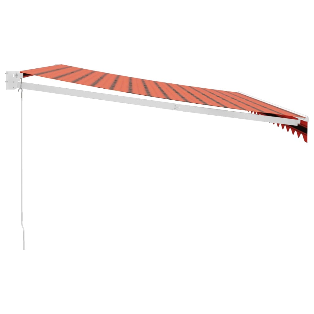 Markise Einziehbar Orange und Braun 4x3 m Stoff und Aluminium