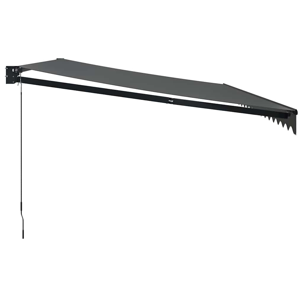 Markise Einziehbar Anthrazit 5x3 m Stoff und Aluminium