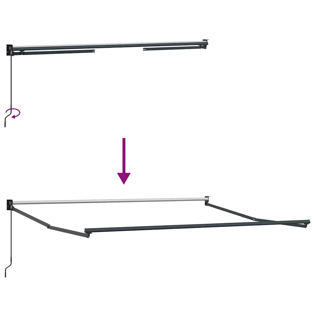 Markise Einziehbar Orange und Braun 3,5x2,5 m Stoff & Aluminium