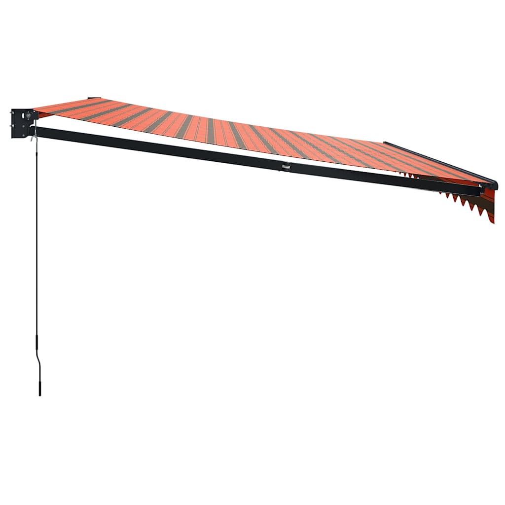 Markise Einziehbar Orange und Braun 4x3 m Stoff und Aluminium