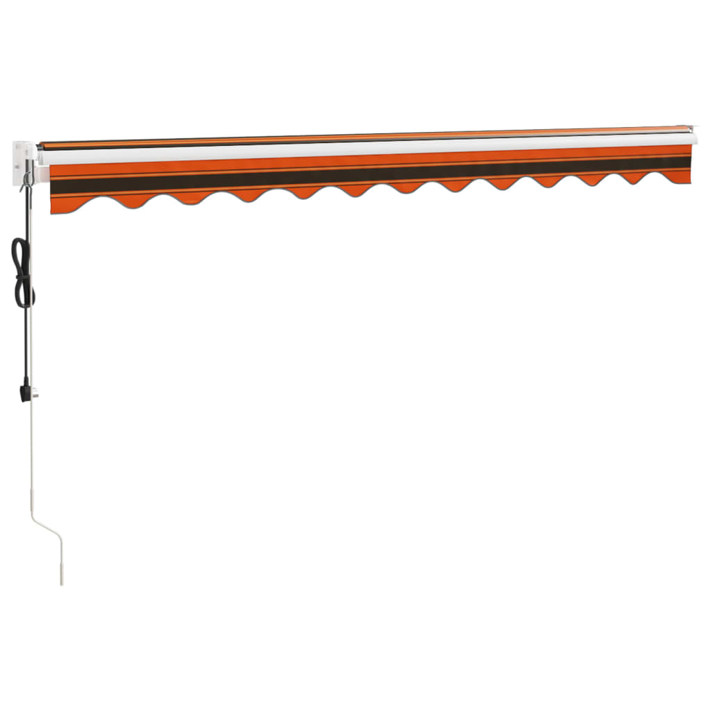 Elektrische Markise mit Kurbel Orange und Braun 3x2,5 m