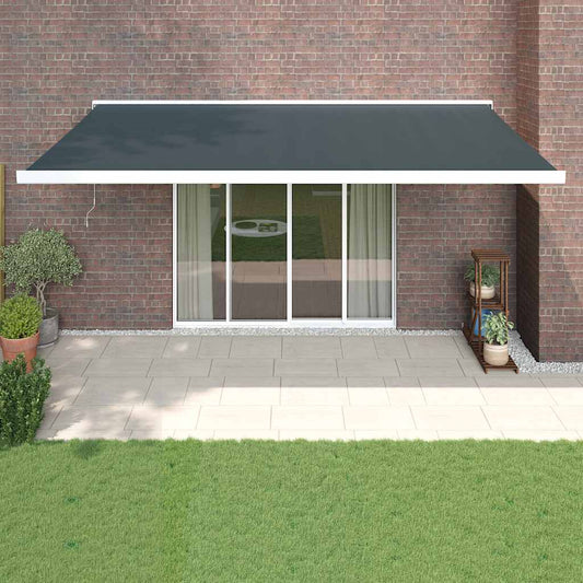 Markise Einziehbar Anthrazit 5x3 m Stoff und Aluminium