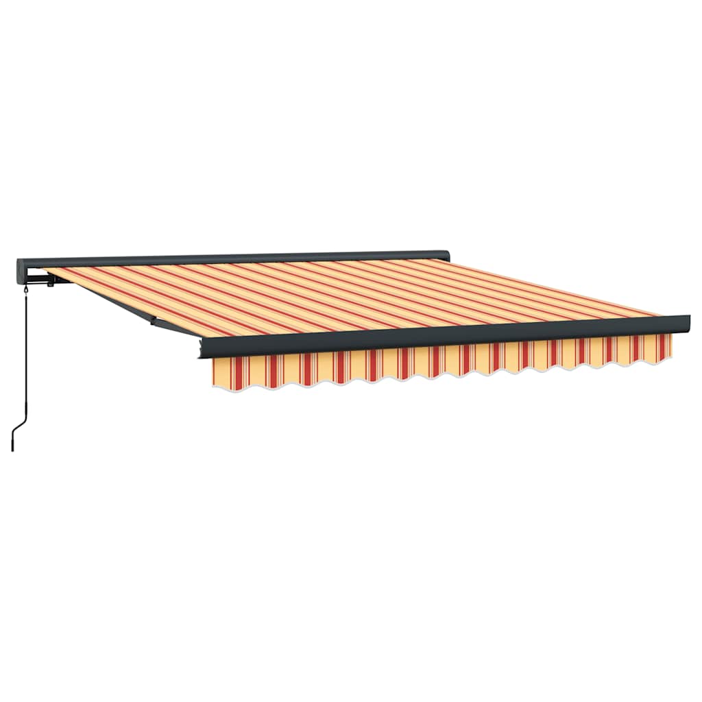 Markise Einziehbar Gelb und Weiß 3x2,5 m Stoff und Aluminium