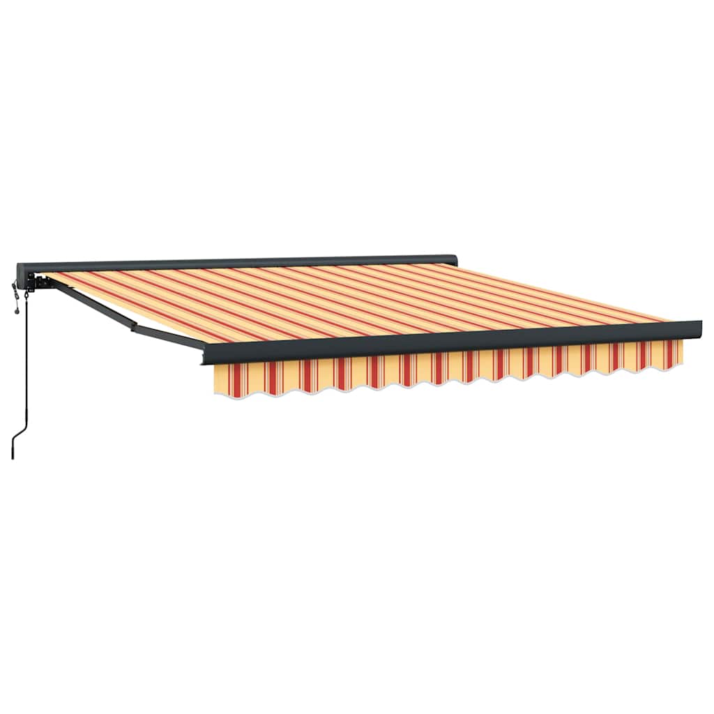 Markise Einziehbar Gelb und Weiß 3x2,5 m Stoff und Aluminium