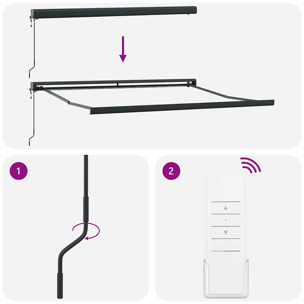 Markise Einziehbar Gelb und Weiß 3,5x2,5 m Stoff und Aluminium