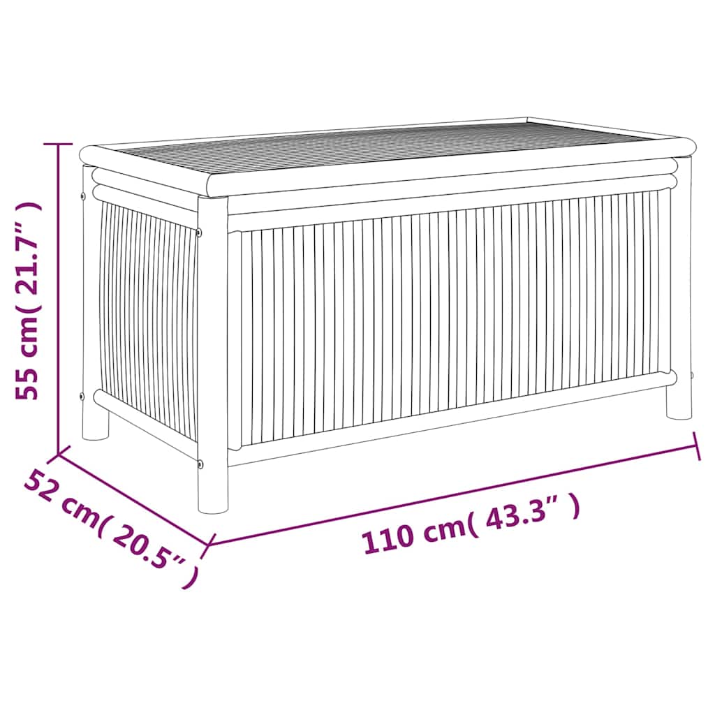 Gartentruhe 110x52x55 cm Bambus