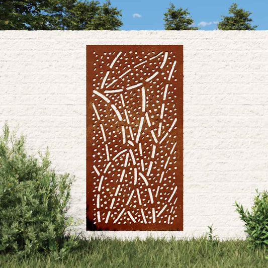 Décoration murale de jardin 105x55 cm en acier Corten design feuille