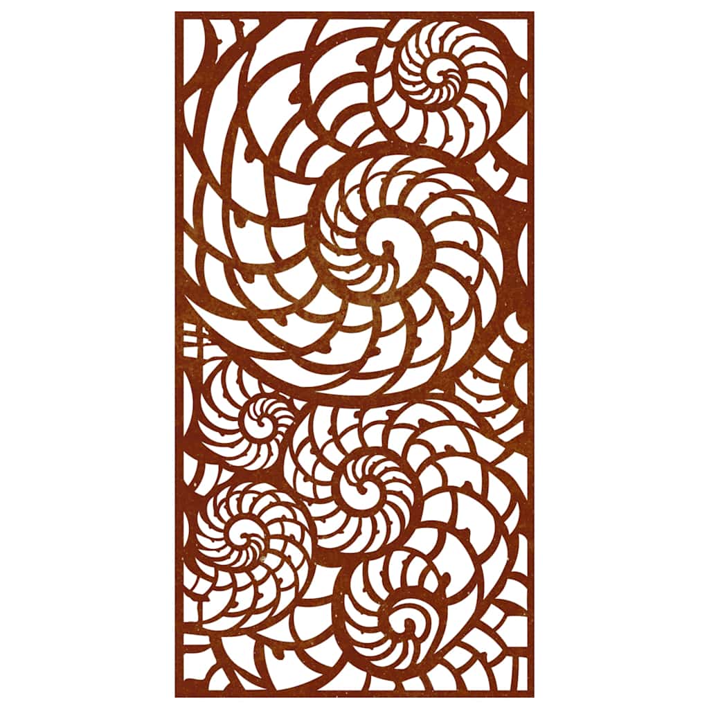 Garten-Wanddeko 105x55 cm Cortenstahl Muschel-Design