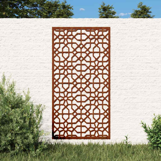 Décoration murale de jardin 105x55 cm en acier Corten motif mauresque