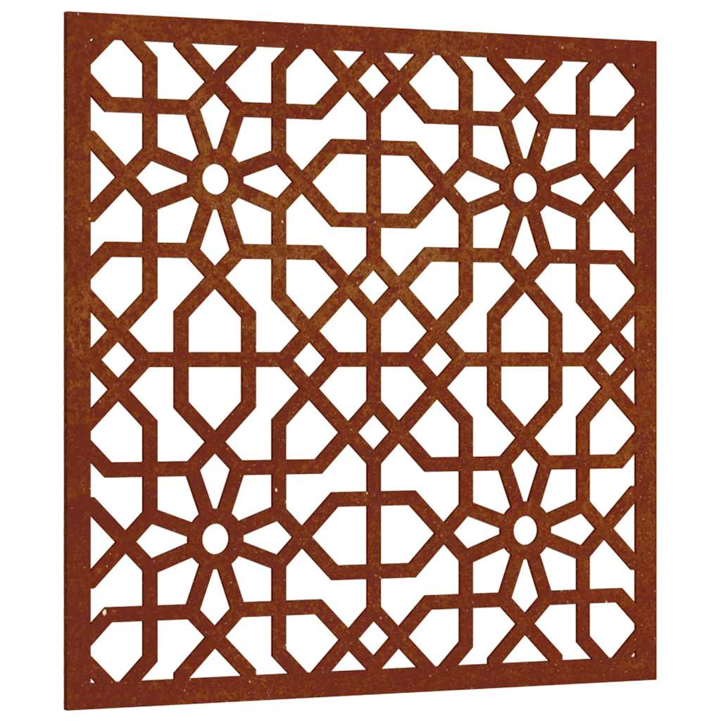Décoration murale de jardin 55x55 cm Acier Corten Design Mauresque