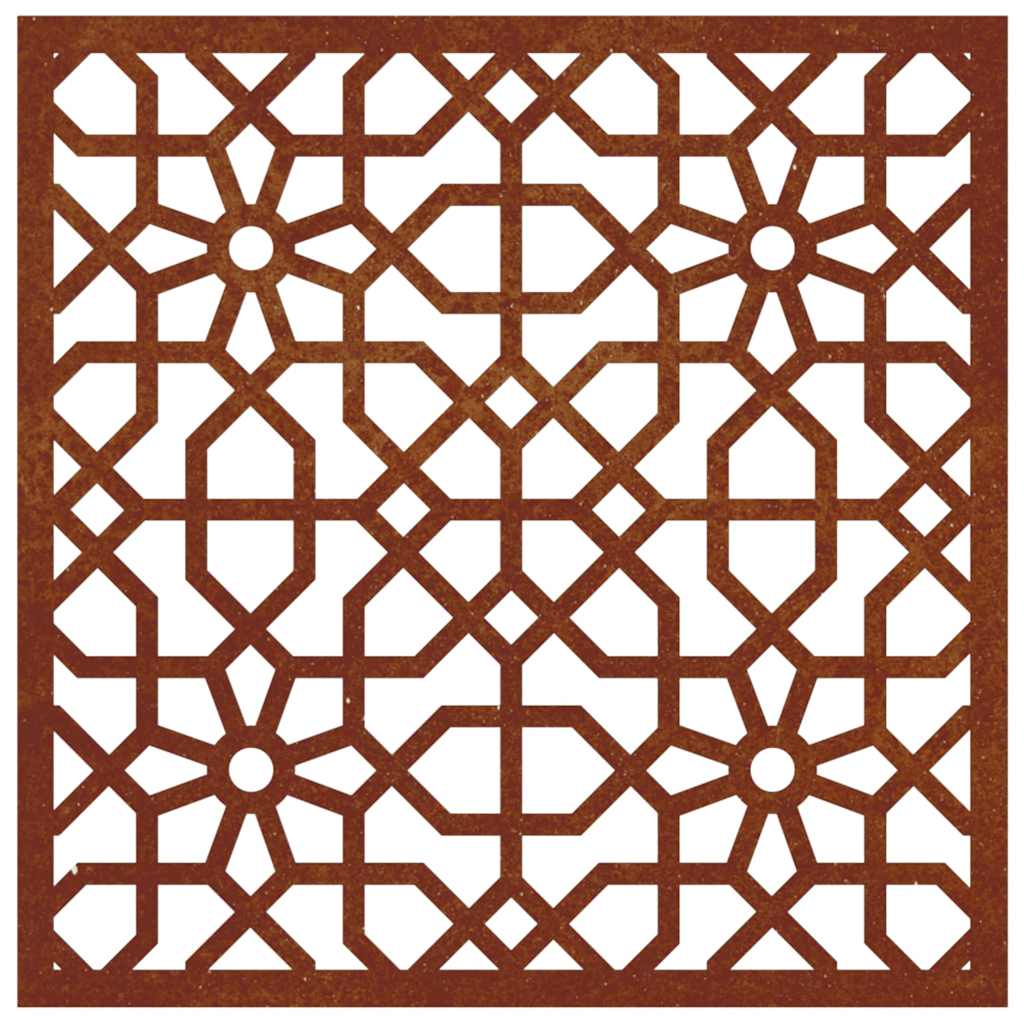 Décoration murale de jardin 55x55 cm Acier Corten Design Mauresque