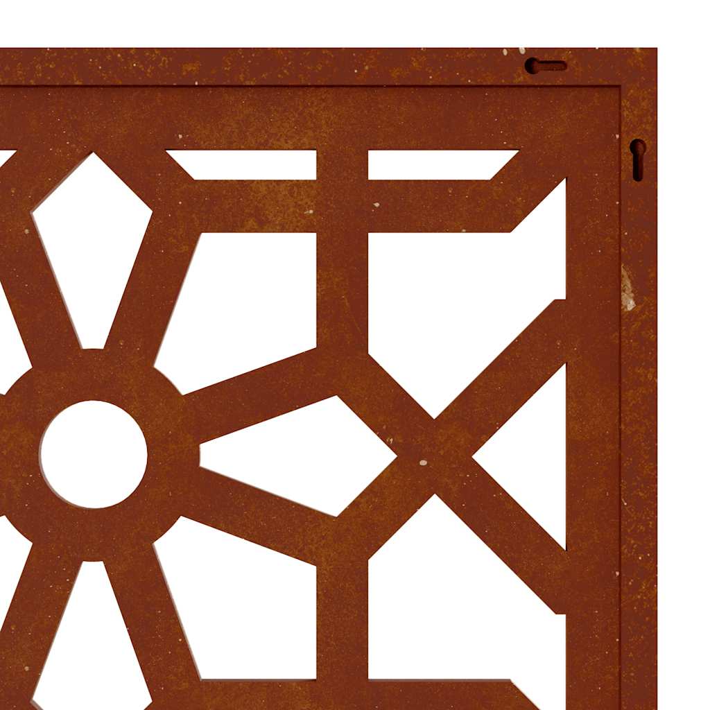 Décoration murale de jardin 55x55 cm Acier Corten Design Mauresque