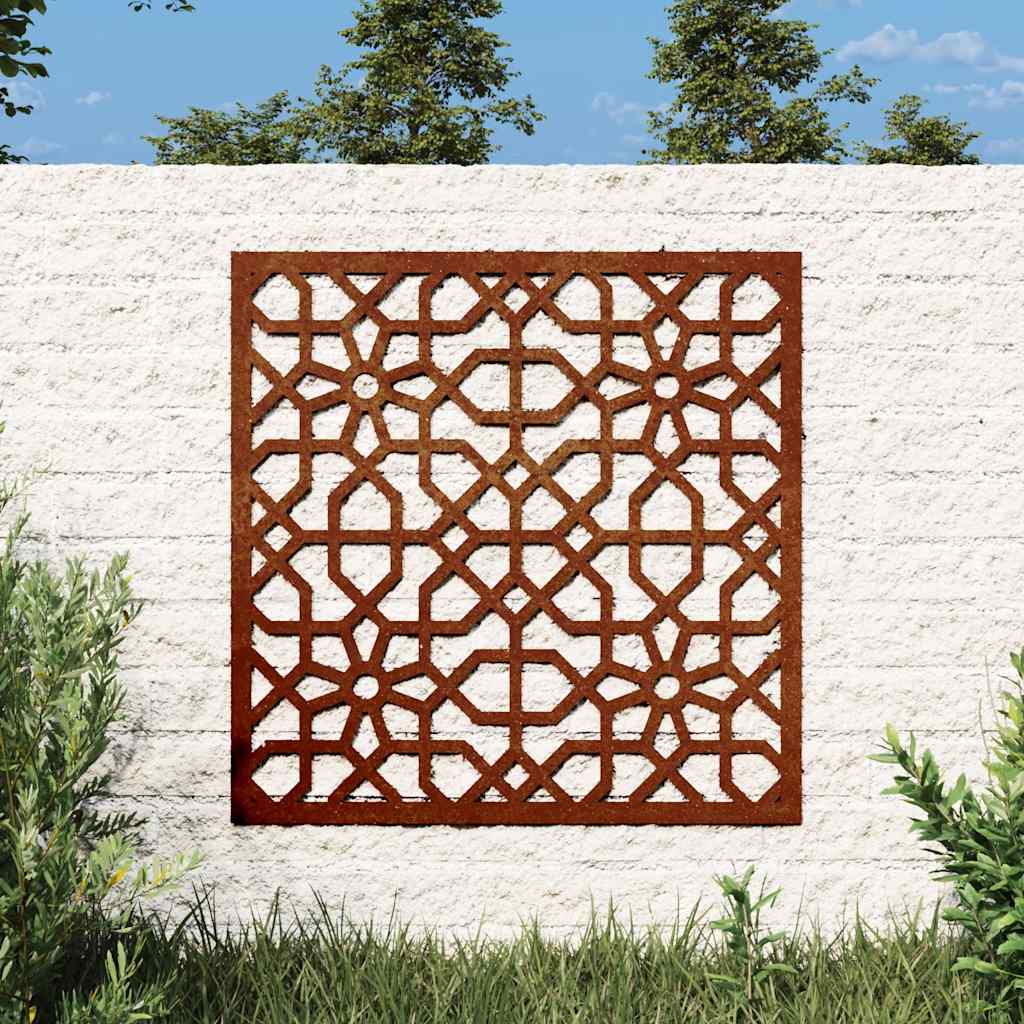 Décoration murale de jardin 55x55 cm Acier Corten Design Mauresque
