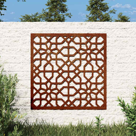 Décoration murale de jardin 55x55 cm Acier Corten Design Mauresque