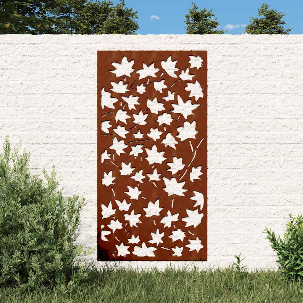 Garden Wall Decor 105x55 cm Corten Steel Maple Leaf Design