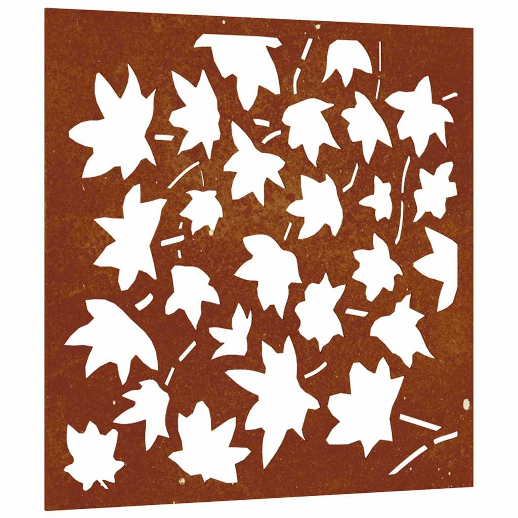 Décoration murale de jardin 55x55 cm en acier Corten motif feuille d'érable
