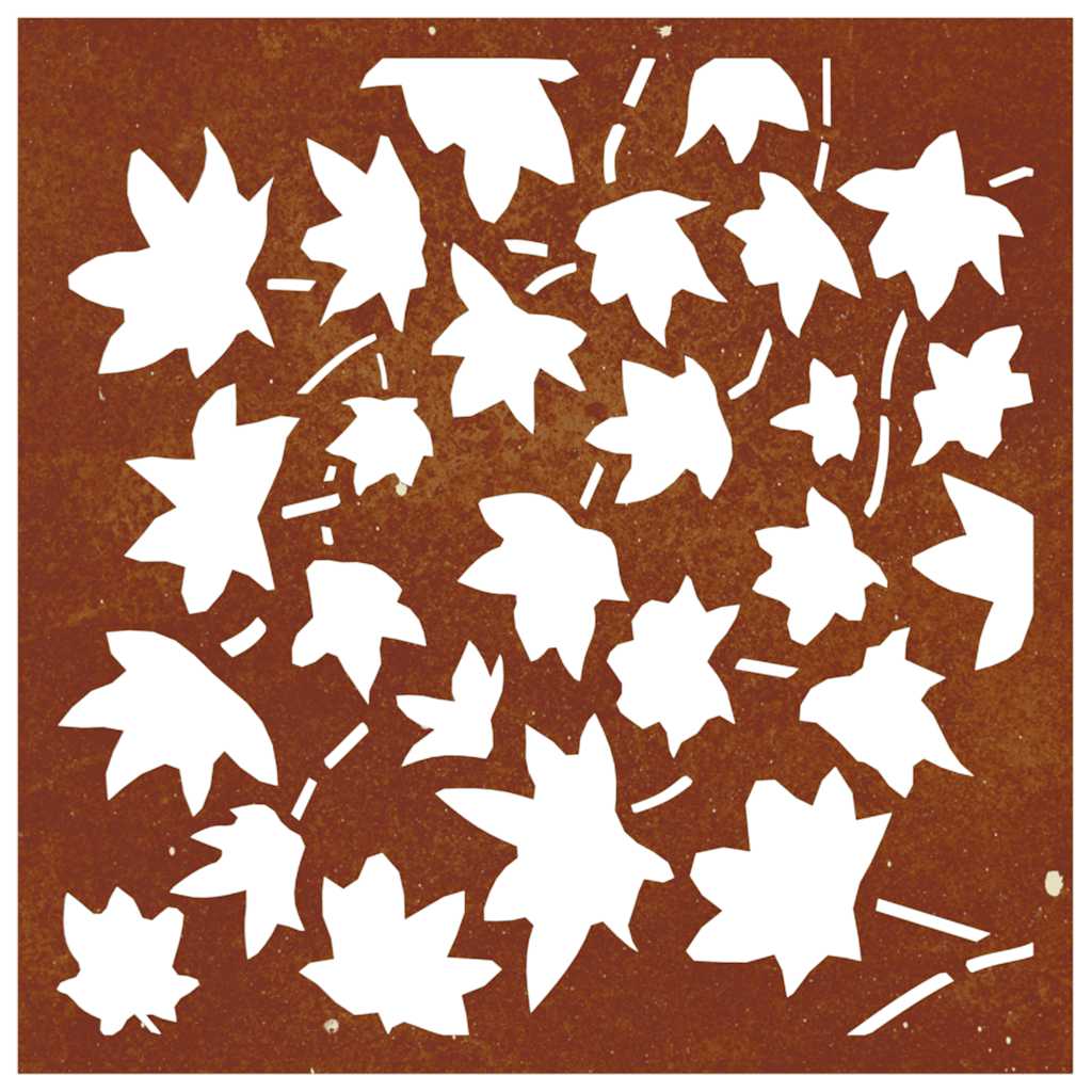 Décoration murale de jardin 55x55 cm en acier Corten motif feuille d'érable