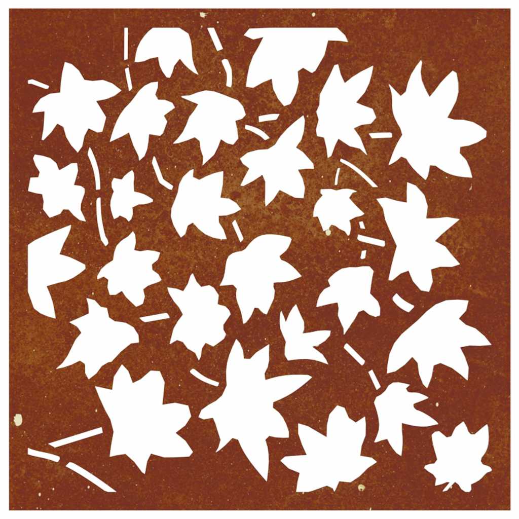 Décoration murale de jardin 55x55 cm en acier Corten motif feuille d'érable