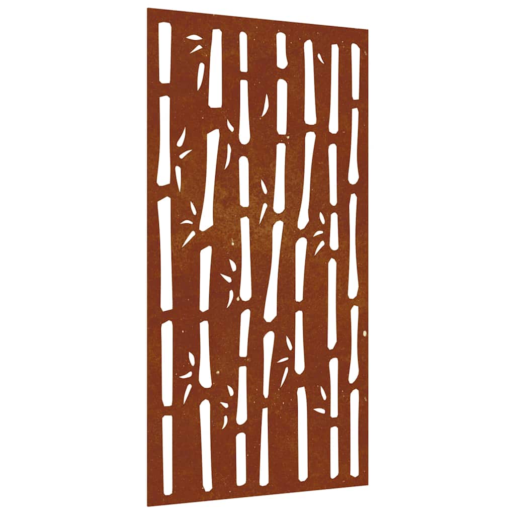 Garden Wall Decor 105x55 cm Corten Steel Bamboo Design