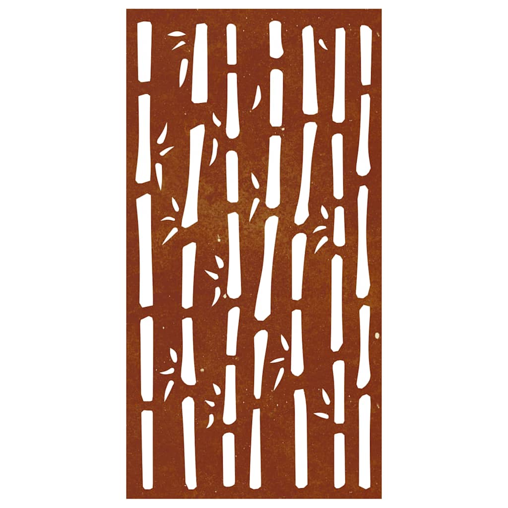 Garden Wall Decor 105x55 cm Corten Steel Bamboo Design