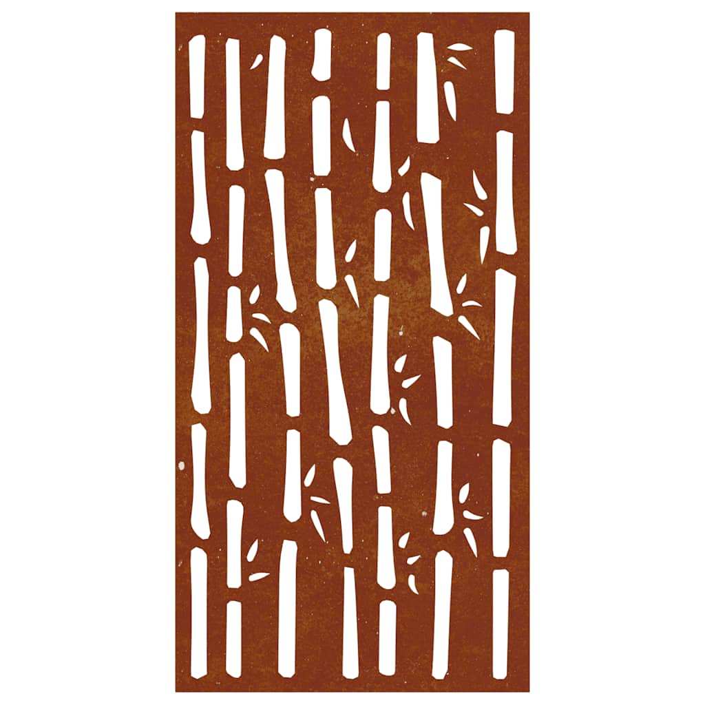 Garden Wall Decor 105x55 cm Corten Steel Bamboo Design