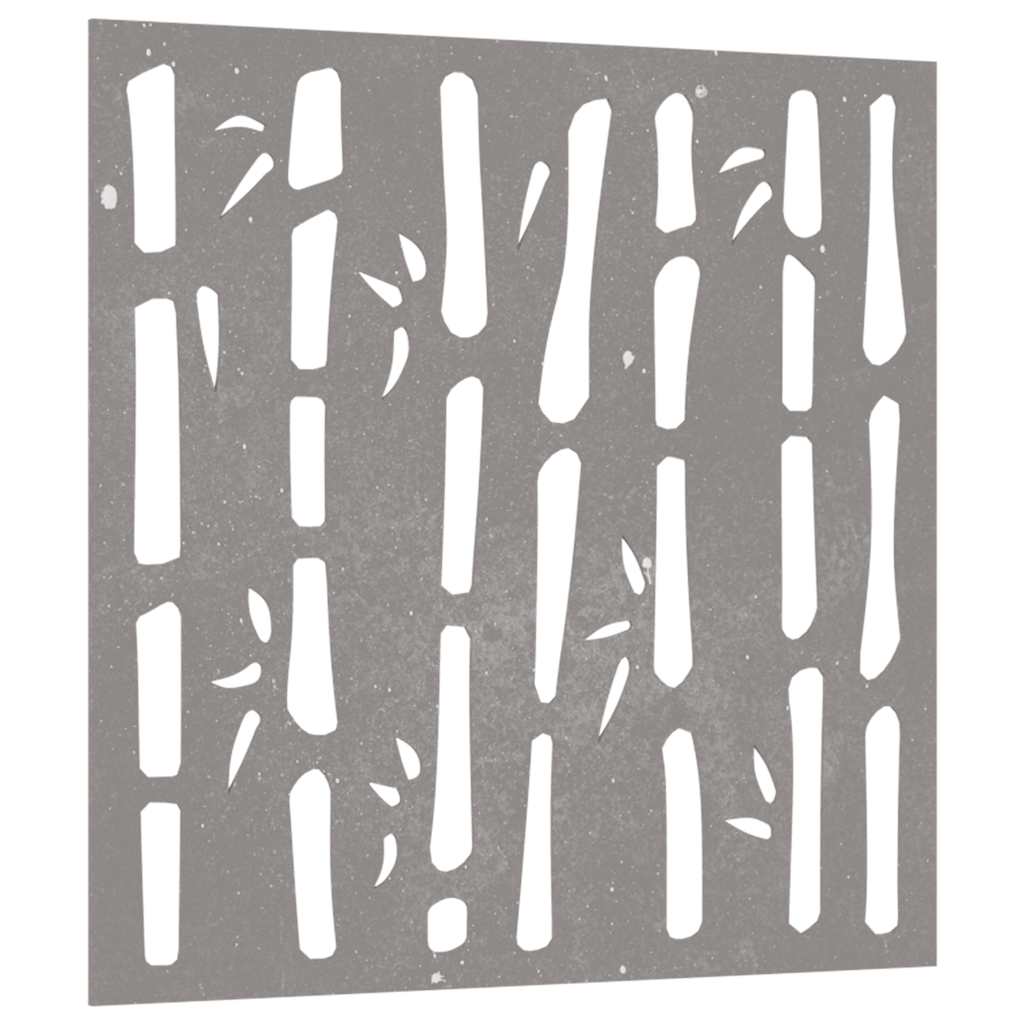 Décoration murale de jardin 55x55 cm Acier Corten Motif bambou