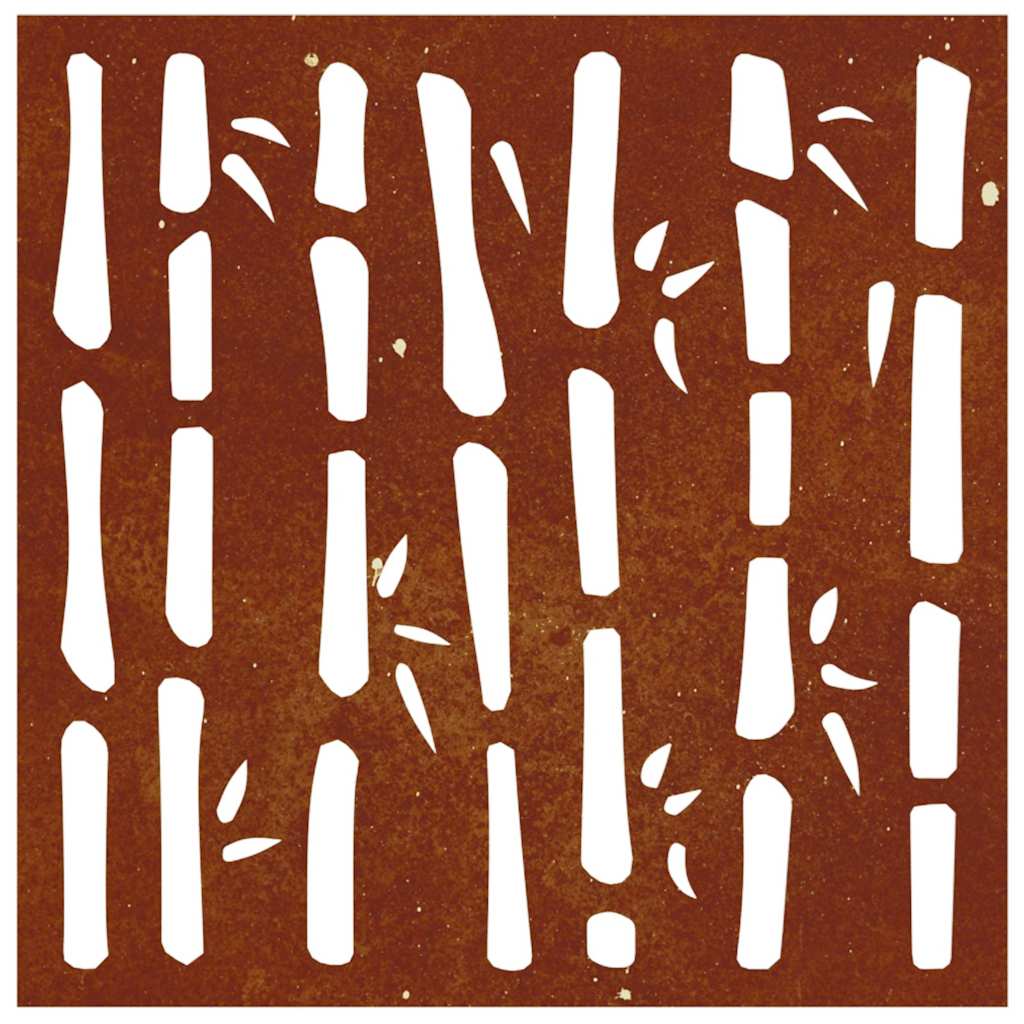 Décoration murale de jardin 55x55 cm Acier Corten Motif bambou