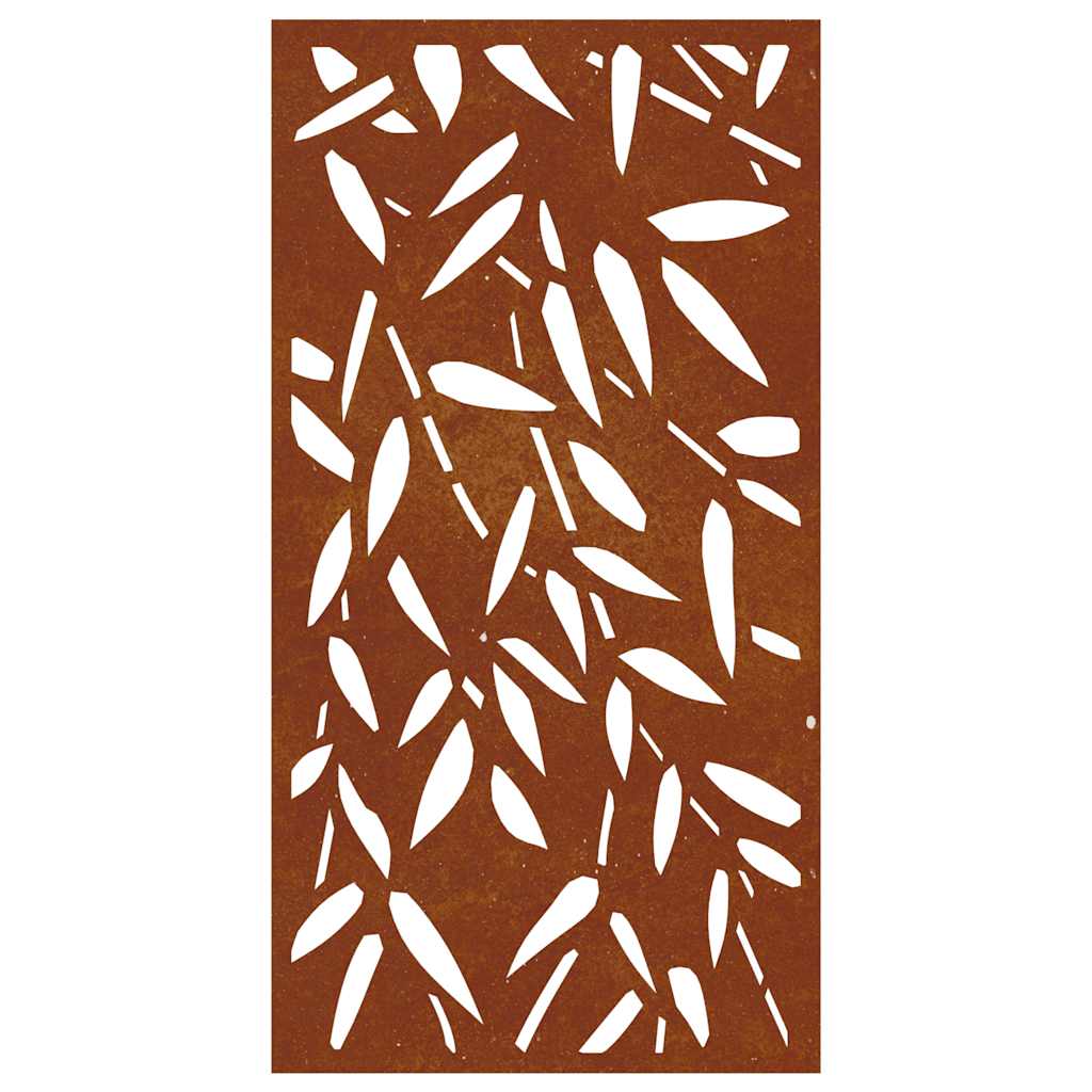 Garten-Wanddeko 105x55 cm Cortenstahl Bambusblatt-Design