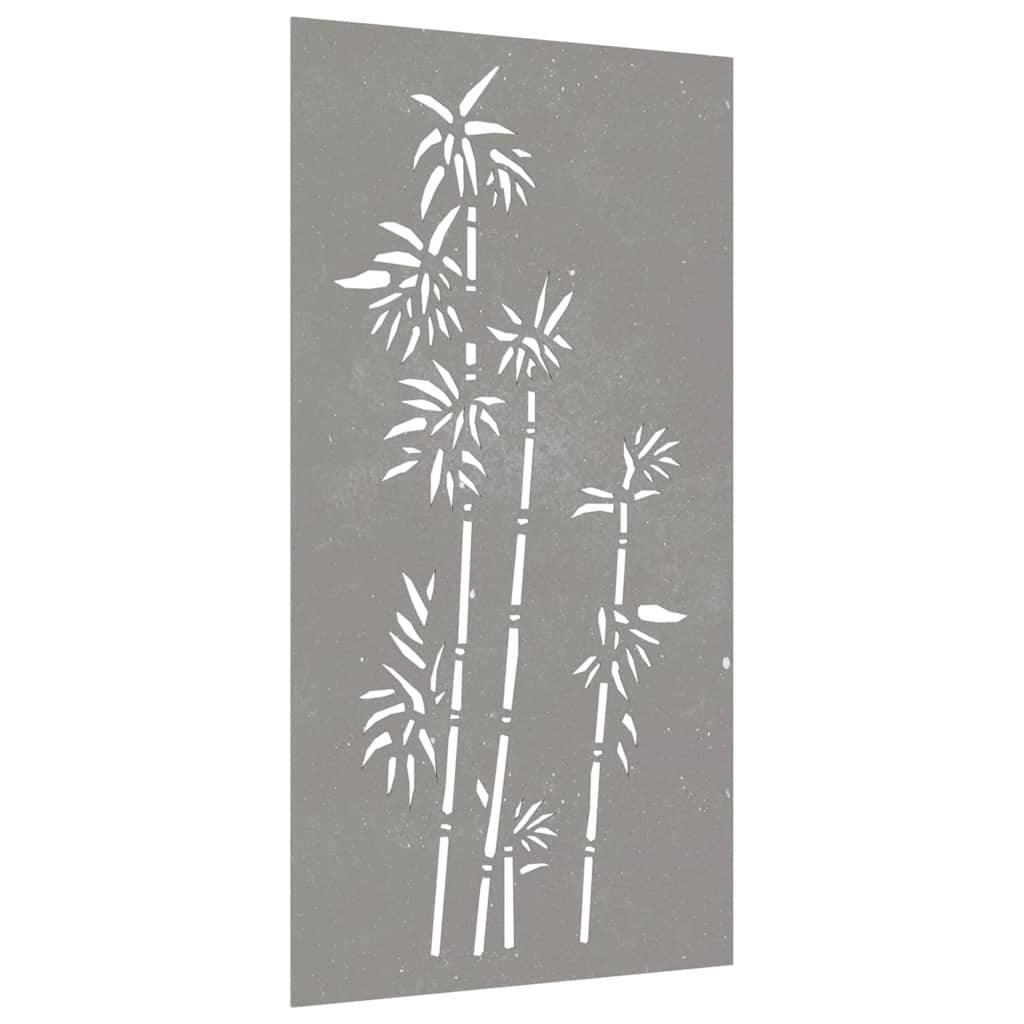Décoration murale de jardin 105x55 cm acier Corten motif bambou