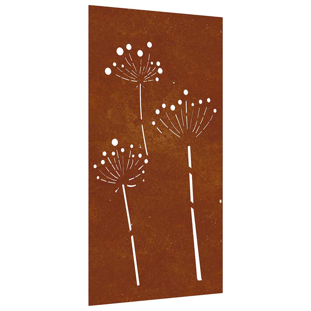 Garden Wall Decor 105x55 cm Corten Steel Flower Design