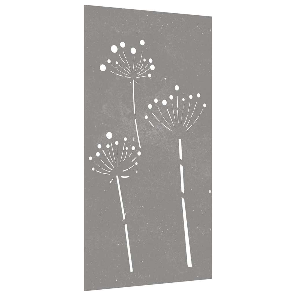 Garden Wall Decor 105x55 cm Corten Steel Flower Design