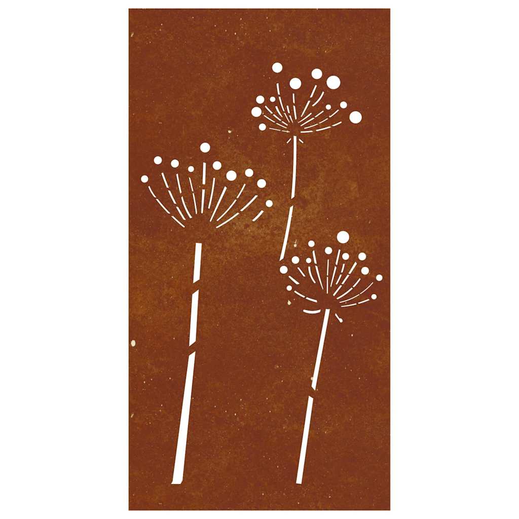 Garden Wall Decor 105x55 cm Corten Steel Flower Design