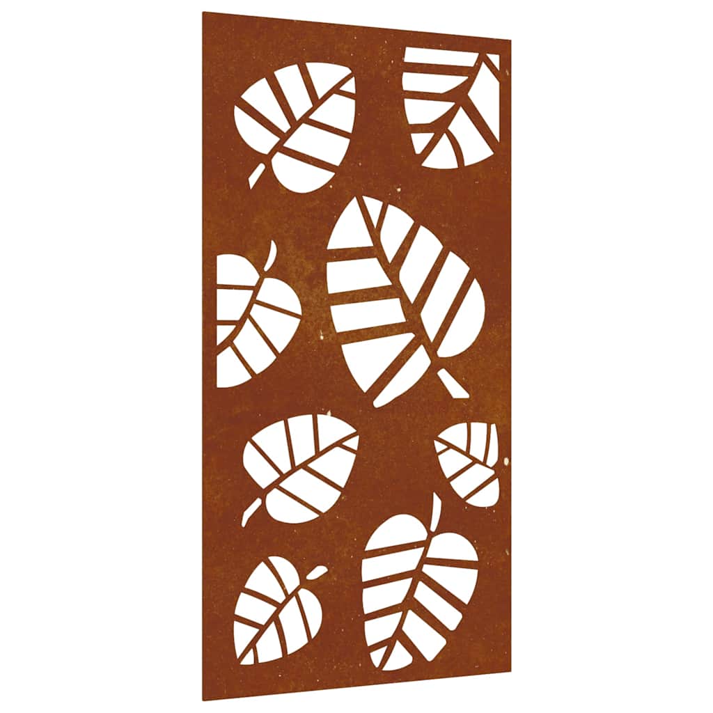 Décoration murale de jardin 105x55 cm en acier Corten design feuille