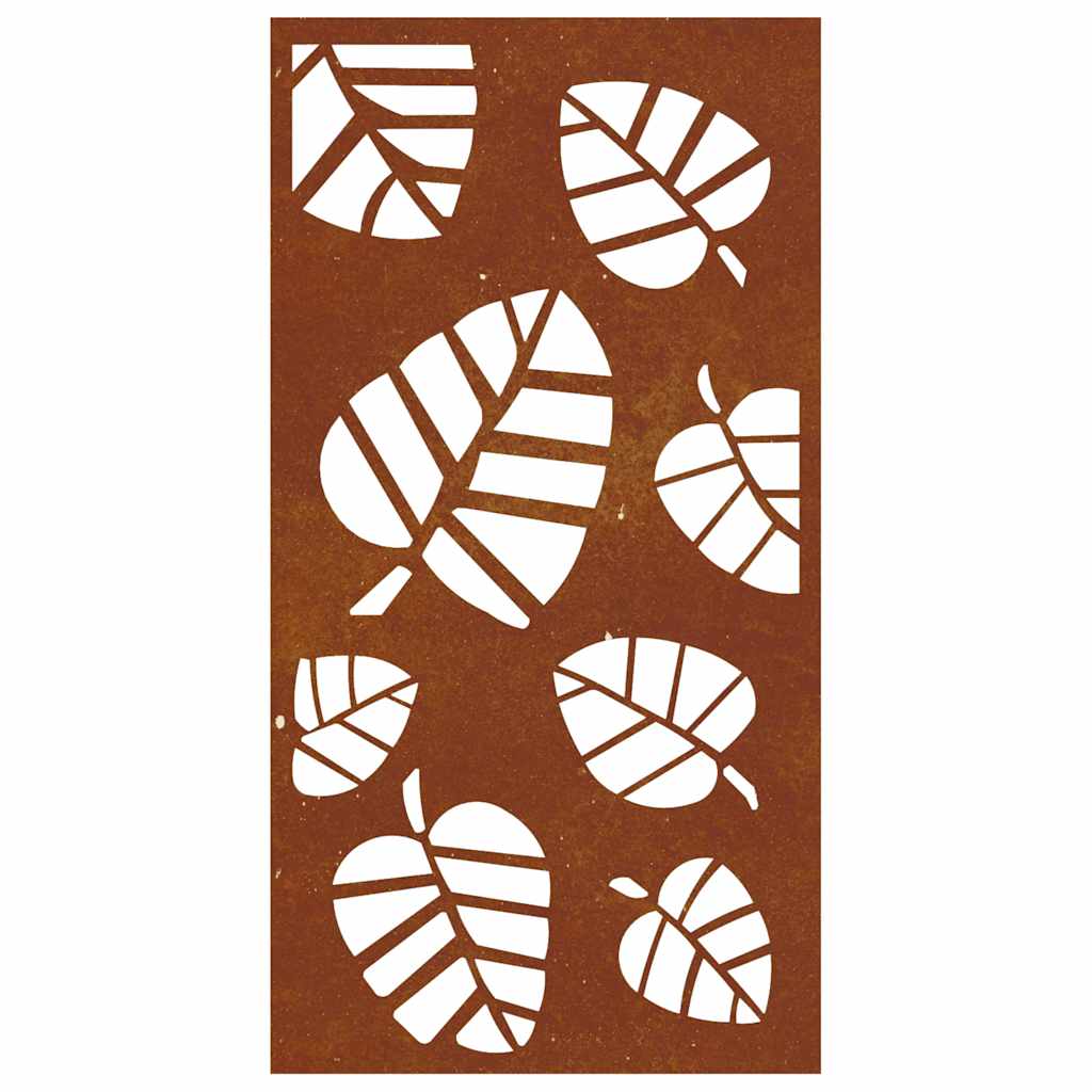 Décoration murale de jardin 105x55 cm en acier Corten design feuille