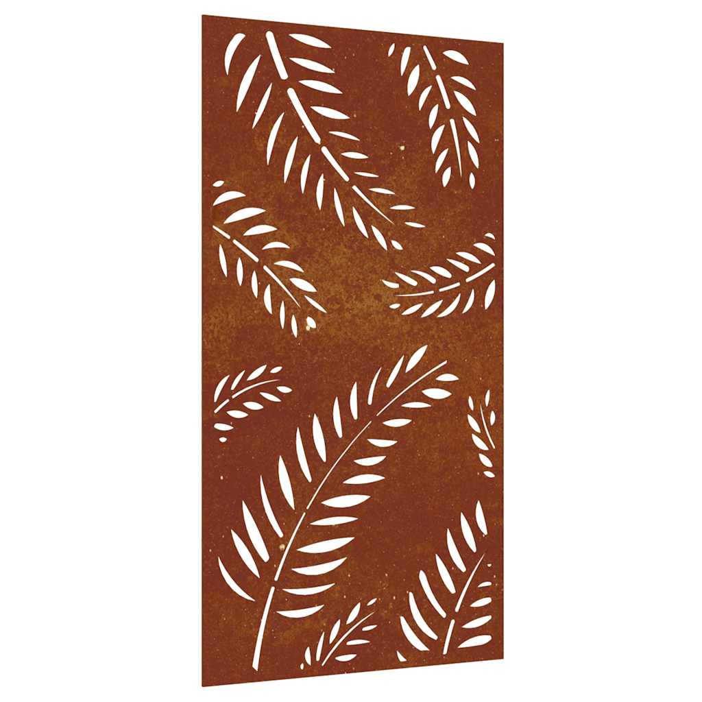 Décoration murale de jardin 105x55 cm en acier Corten design feuille