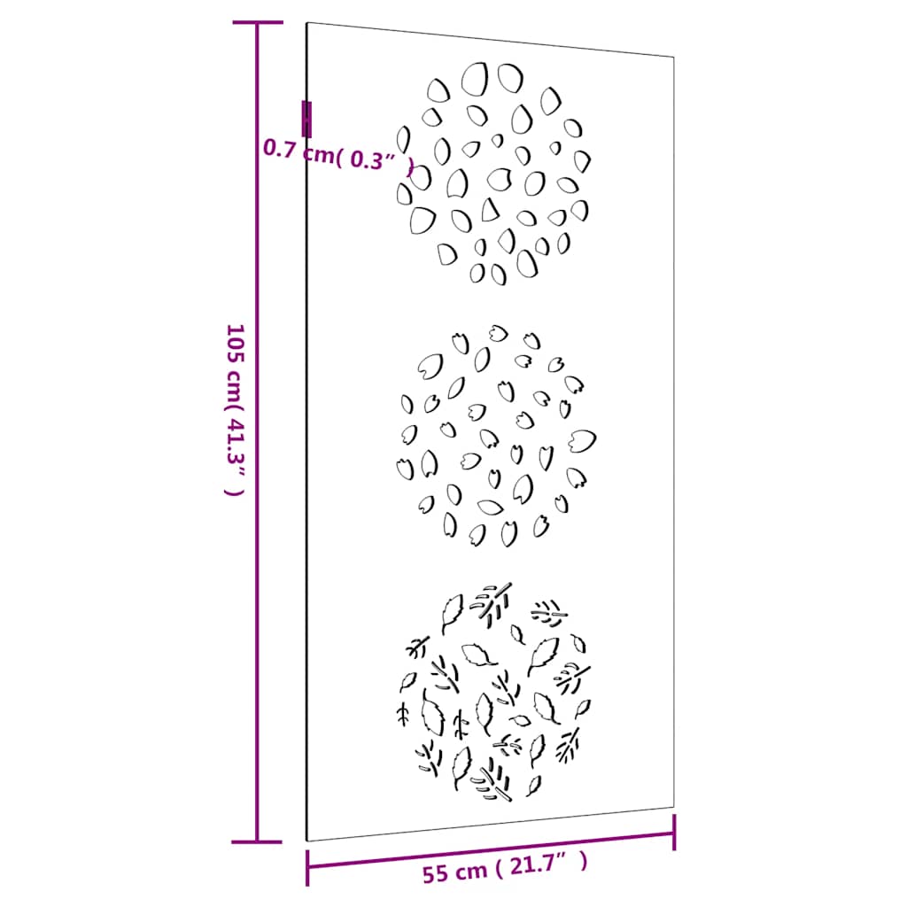 Garden Wall Decor 105x55 cm Corten Steel Leaf Design