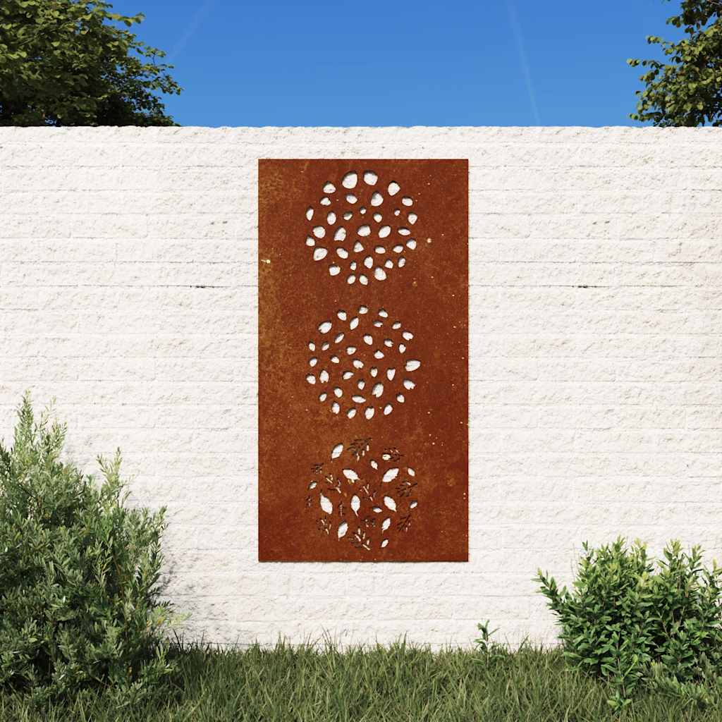 Garden Wall Decor 105x55 cm Corten Steel Leaf Design