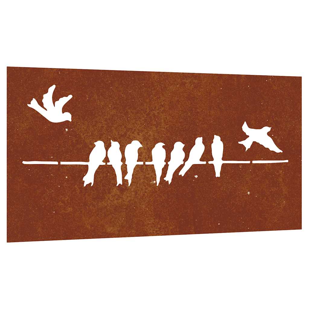 Garden Wall Decor 105x55 cm Corten Steel Bird Design