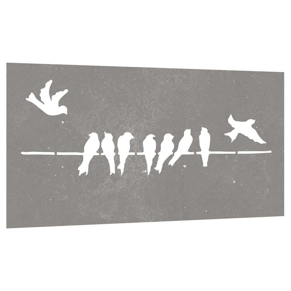 Garden Wall Decor 105x55 cm Corten Steel Bird Design