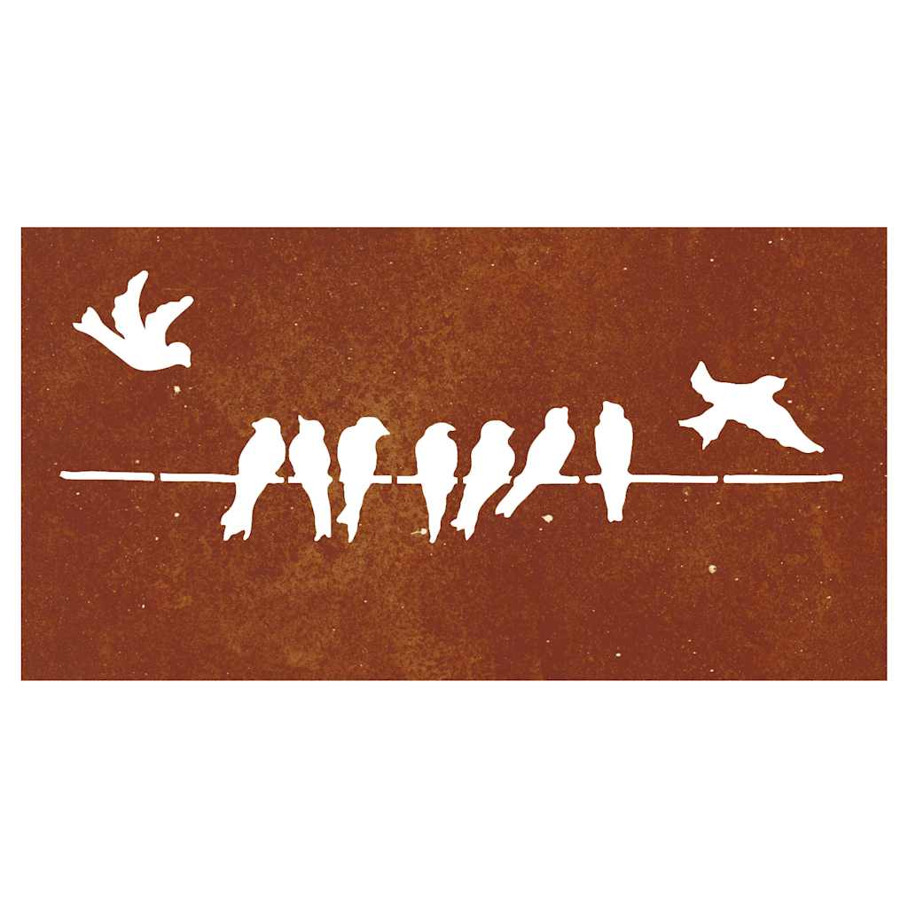 Garden Wall Decor 105x55 cm Corten Steel Bird Design