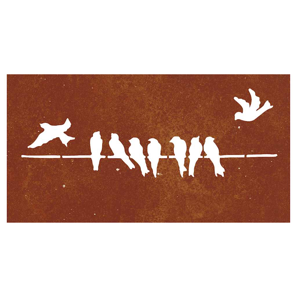 Garden Wall Decor 105x55 cm Corten Steel Bird Design