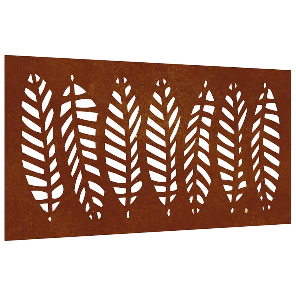 Décoration murale de jardin 105x55 cm en acier Corten design feuille